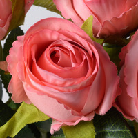 Tiges de roses en soie faites à la main, fleurs artificielles, bouquet de mariage, décoration de la maison, arrangement floral artificiel, vente en gros en Chine