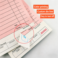 Carnet de reçus et de factures autocopiantes personnalisé, 2/3 plis, avec logo personnalisé, formulaires de commande commerciaux, papier NCR, impression bleue