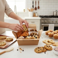 Boîte alimentaire en papier biodégradable et écologique, personnalisée et imprimée sur mesure, pour sandwichs, hamburgers et plats à emporter