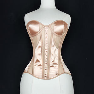Top bustier en maille sans bretelles à décolleté plongeant pour femmes avec armatures en acier, corset à maintien ferme, respirant, pour les fêtes - Product Image 2