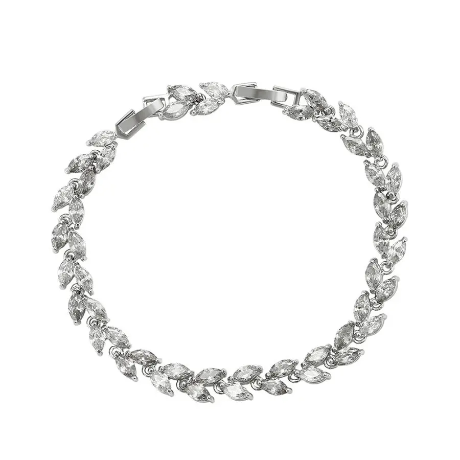 76893 xuping 2021 new trend zircon Elegant advanced retro temperament full diamond silver crystal bracelet