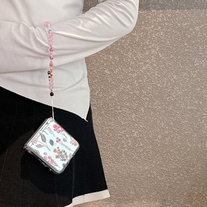 Funda de teléfono plegable de PC dura con patrón de flores IMD transparente de lujo con correa para <span class=keywords><strong>Motorola</strong></span> Moto <span class=keywords><strong>Razr</strong></span> 40 Ultra 5G Fold <span class=keywords><strong>5</strong></span> 4 - Product Image 6