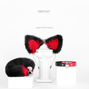 Set BDSM Divertente con Fascia per Capelli a Forma di Volpe, Collare e Plug Anale per Coppie - Product Image 3