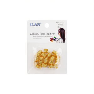 Anelli per Intrecciare Capelli ILAN 8x9mm Oro 20pz per Extension - Product Image 1