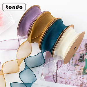 40 Mm 10Yard Nieuwe Roze Witte Organza Lint <span class=keywords><strong>Christmas</strong></span> Gift Wrap Handwerk Bloemen Strik Bruiloft Verjaardag Decoraties - Product Image 3