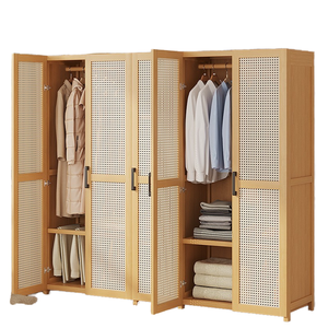 Armadio Moderno di Lusso in Bambù Fatto a Mano con Ante a Battente in Bambù, Guardaroba Sostenibile per Camera da Letto e Soggiorno - Product Image 1