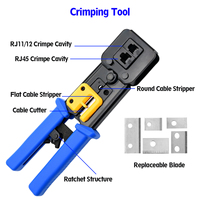 Kit d'outils réseau professionnels 9 pièces, outil de sertissage et de test Ethernet RJ45 pour câble LAN et coaxial