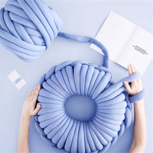 Filato Tubolare Gigante in Velluto All'Ingrosso 2/3 cm per Lavoro a Maglia con le Braccia Filato Grosso Intrecciato Tinto Slub Riciclato da 500g Lavabile in Lavatrice - Product Image 4