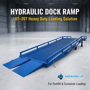 Rampe de quai mobile manuelle en acier HAOXIANG DCQ-20260617, capacité 8T-12T, <span class=keywords><strong>hauteur</strong></span> de levage 1680mm, pente <span class=keywords><strong>6m</strong></span>, pour chariot élévateur, personnalisable - Product Image 3
