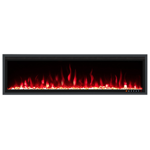 Cheminée Électrique Murale Encastrable Décorative avec Panneau en Verre, Tailles 42"/50"/60"/65"/72" - Product Image 1