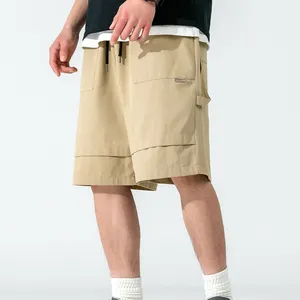 Summer Outdoor 100% Organic Cotton Shorts Men Long String Cargo Gym Shorts