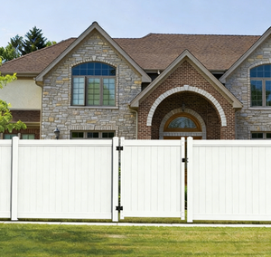 <span class=keywords><strong>Portail</strong></span> de clôture extérieur en WPC revêtu de <span class=keywords><strong>PVC</strong></span> pour la sécurité domestique, facile à assembler, écologique, imperméable, blanc, style jardin européen - Product Image 2