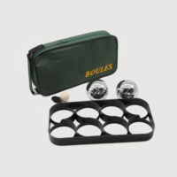 Lot de 8 boules de squash de pétanque chromées Nouveaux jeux de jardin en plein air avec sac de transport