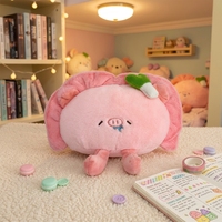Peluche ODM Simulation Dumpling, Jouet Brodé, Mignon Cochon Chat Siamese, Poupée Décoration de Bureau, Rembourrage Coton PP, Poupée Anti-Stress