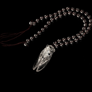 Collier élégant avec pendentif en cristal taillé en forme de cigale et breloque en quartz simulé tendance pour femmes et hommes - Product Image 4