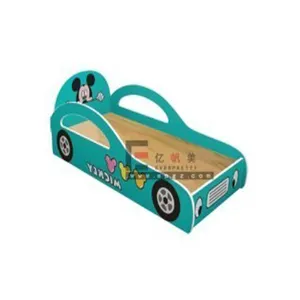 Cheap Kindergarten Furniture Wooden Single Kids Car Bed for Sale