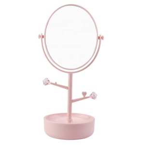 Hot Bán Hình Bầu Dục Hình Dạng Nhựa <span class=keywords><strong>Fancy</strong></span> Khung Trang Điểm Máy Tính Để Bàn Gương Với Trường Hợp - Product Image 4