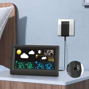 Home Wall Mount bảng màu Dự báo báo động lớn LCD hiển thị chữ số Trạm thời tiết mô-đun Đồng hồ thời gian nhiệt độ ngày lịch - Product Image 5