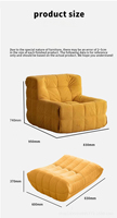 Conjunto de Sofá Modular Moderno con Sillones de Corduroy, Brazos Acolchados, Relleno de Espuma y Patas de Madera para Sala de Estar, en Forma de U, Color Naranja