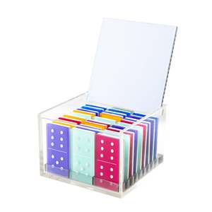 Di alta qualità in acrilico Matador Domino bicolore blocco Custom Lucite Domino gioco Set doppio sei nove - Product Image 3