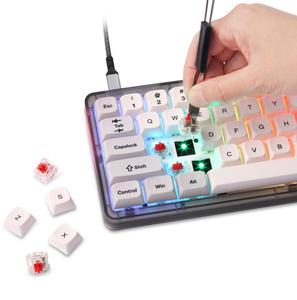 Clavier de jeu mécanique filaire Motospeed CK69 67 touches avec effet lumineux RVB, interrupteurs <span class=keywords><strong>Gateron</strong></span> GPro rouges, prise en charge du remplacement à chaud - Product Image 5