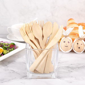 Ensemble de couverts biodégradables en bambou personnalisés avec étiquette privée, cuillère, fourchette, couteau jetables pour les fêtes, la restauration et les dîners - Product Image 2