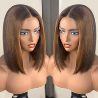 Peluca Bob SDD de Cabello Liso Vietnamita HD 2*6 5*5 13*6, Venta al por Mayor de Fábrica, Peluca Bob con Frente de Encaje Barata y en Oferta para Mujeres