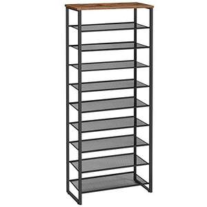 10-Tier Floor Standing Shoe <b>Rack</b> Large Capacity Shoe Storage Organizer Shelf for Entryway Hallway Front Door - Product Image 1