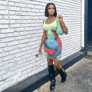 Vestido de moda para mujer, minivestidos blancos para niñas, vestidos informales de algodón con estampado de letras sin mangas para mujer, vestidos ajustados cortos de <span class=keywords><strong>verano</strong></span> informales - Product Image 3