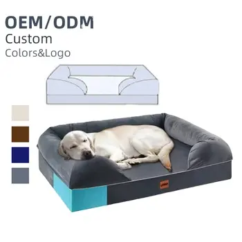 Lit orthopédique pour chien personnalisé en gros d'usine mousse à mémoire de forme confort confortable apaisant lits pour animaux de compagnie pour chien et chat