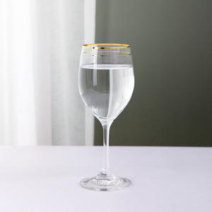 Copa transparente de vino con borde dorado para Hotel, oferta de marca privada, suministro de fábrica, 201-300ml - Product Image 6