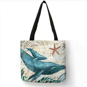 Sac fourre-tout en lin à motif de chat mignon imprimé numériquement en haute définition, sacs de courses écologiques en toile de jute - Product Image 5