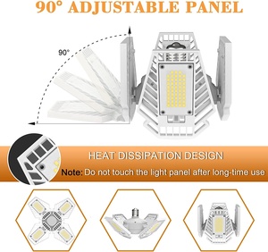 Đèn <span class=keywords><strong>LED</strong></span> Nhà Để Xe Gấp Gọn 150W Với 4 Tấm Điều Chỉnh Được Đèn Trần Nhà Kho E26 E27 Đèn Trần Biến Dạng - Product Image 2