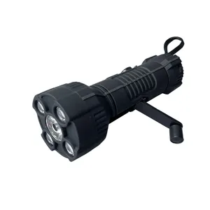 Mobile charger FM radio & Alarm Hand-crank 5 LED multi-functional flashlight Dynamo Torch