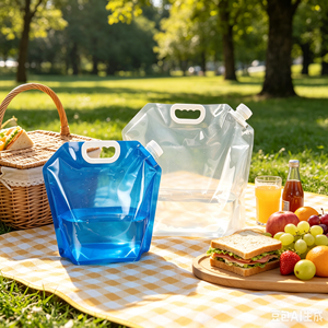 Conteneur d'eau pliable personnalisé avec logo, 5L et 10L, sans BPA, pour le camping, les pique-niques et les activités de plein air - Product Image 1
