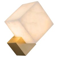Lampe murale PM Simple Modern en cuivre et albâtre espagnol, design carré, pour chambre à coucher, chevet, couloir, escalier, lampe décorative
