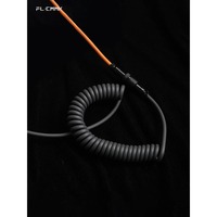 Câble de données pour clavier mécanique FL ESPORTS Aviation Plug Spring Cable V2 PU Bow Cord 231 cm extensible plaqué or Type C vers USB A