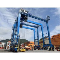 Grue à portique hydraulique de haute qualité pour port, grue RTG à pneus en caoutchouc, capacité de 40 tonnes, prix de la grue RTG