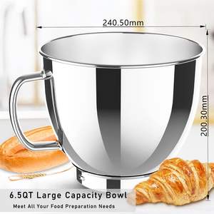 Mélangeur de pâte à pain et batteur sur socle en acier inoxydable pour boulangerie et cuisine, avec bol, pour préparation de gâteaux et de pâtes - Vente en gros - Product Image 2