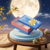 Boîtes rigides en papier pour gâteaux de lune du Festival de la Mi-Automne, imprimées sur mesure avec motif de dessin animé, pelliculage mat, emballage cadeau