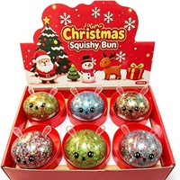 Jouets à presser en TPR en forme de boulette de Noël de 8,5 cm, boîte mystère, à remontée lente, anti-stress, balle sensorielle pour filles, boîte colorée