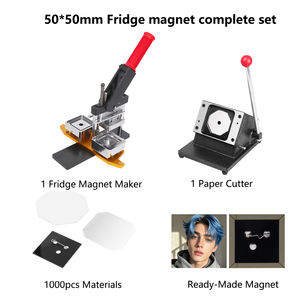 50mm Square Fridge Magnet <b>Maker</b> Machine Kit With Paper Cutter And 1000pcs Materials Manual <b>Button</b> Badge Press For Photo Custom - Product Image 5
