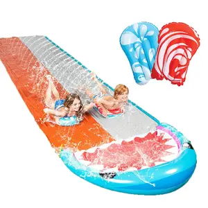 Tubarão inflável Double Riders 21ft x 62in água Slide com 2 prancha verão brinquedos dupla pista plástico gramado água splash slide