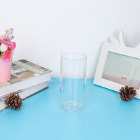 Tasse à thé en verre borosilicate de haute qualité avec fond transparent et motif montagne enneigée personnalisé