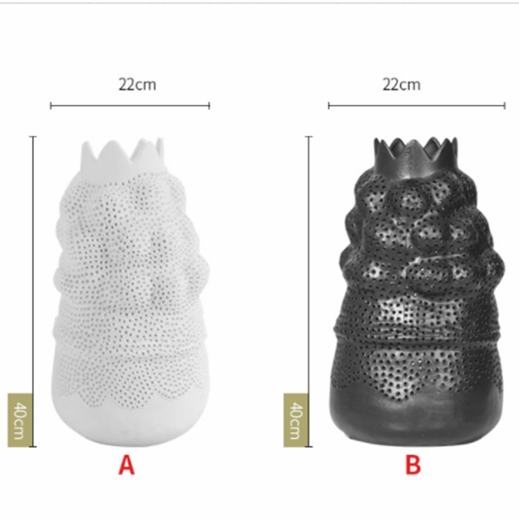 Hot selling craft flower arrangement pieces home living room table and chair irregular shape black ceramic vases