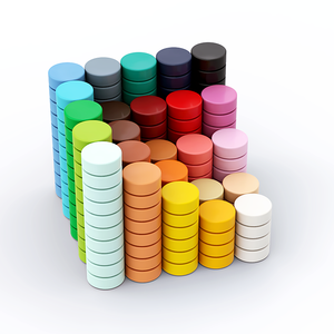 BEBRICKS Serie di Parti per Costruzioni 98138 Mattoncini Rotondi 1x1 per Arte Mosaico, Parti Creative 1*1 per Bambini - Product Image 5