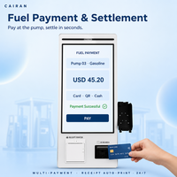 Borne de paiement en libre-service intérieure avec distributeur de billets, terminal de paiement de factures, lecteur de codes-barres, reconnaissance faciale et boîtier métallique