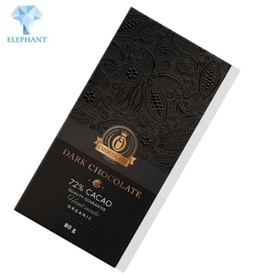 Wholesale Custom Logo Food Grade Eco Friendly Folding Chocolate Bar Black Paper Chocolate <b>Box</b> - Product Image 1