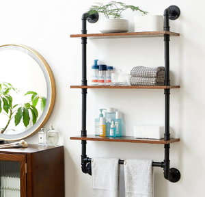 Étagères multi-niveaux de <span class=keywords><strong>style</strong></span> <span class=keywords><strong>industriel</strong></span>, raccords en tuyau GI, étagère à livres, étagères DIY en tuyau GI, pour placer des livres, des plantes, utilisées dans le salon, la <span class=keywords><strong>cuisine</strong></span> - Product Image 3