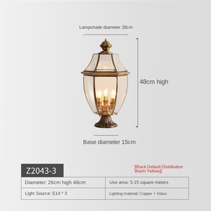 Lampe de pilier LED extérieure en laiton moderne Usine de lumière solaire de jardin Vente en gros avec des avantages de prix - Product Image 6